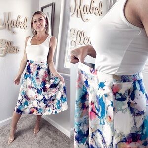 Cato high waisted Colorful Abstract Print Women's Skirt size 10